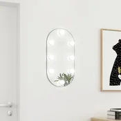 Vidaxl vidaXL Ogledalo z LED lučkami, 60 x 30 cm, steklo, ovalno