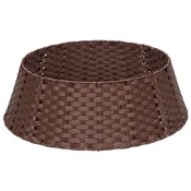 Vidaxl Ovratnik za božično drevo Okrogla Temno rjava Premer 45 x 22 cm