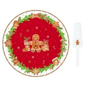 Cake serving platter and spatula set, porcelain, 32 cm, Fancy Gingerb