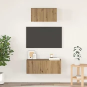 Set TV komoda Zidne 2 pcs Umjetnicki hrast Konstruirano drvo