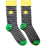 Nirvana Happy Face & Logo Stripes Grey 39-45 Nogavice