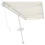 Vidaxl Ročna tenda 6 x 3,5 m Krem 100% poliester