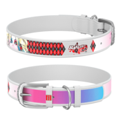 WAUDOG Usnjena ovratnica Harley Quinn DC COMICS bela, Bela 26-35 cm, širina: 15 mm