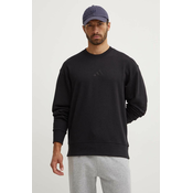 Pamucna dukserica adidas All SZN za muškarce, boja: crna, s aplikacijom, IX1261
