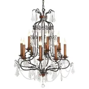 Casa Padrino luxury baroque crystal chandelier black/copper A� 90 x H. 130 cm - Magnificent baroque style chandelier - Baroque living room chandelier - Noble & Magnificent