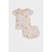 DEFACTO Baby Girl Dinosaur Printed Short Sleeve Cotton 2-Piece Pajama Set