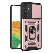 HURTEL Hybrid Armor Camshield etui za Samsung Galaxy A14 pancirni ovitek z zaščito za kamero roza