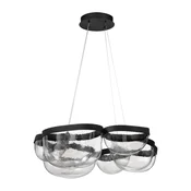 Mat črna jeklena LED zatemnitvena viseča svetilka s steklenim senčilom o 83 cm Clair – Nova Luce