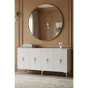 Hanah Home komoda Salkim 150, 125 cm, bela / srebrna