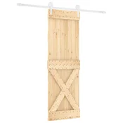 Vidaxl Drsna vrata Naravna in bela 80 x 210 cm Trdna borovina