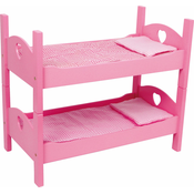 Small foot Majhna dvojna postelja za lutke z majhnimi nogami roza barve