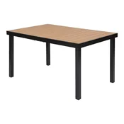 shumee IZZY vrtna miza za 6 oseb 140x90x74 rjava/črna