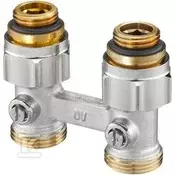 slomart Multiflex F, ZB-dvojni zaporni ventil, 1/2GZx3/4GZ, medenina, nikljana