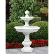 Casa Padrino baroque fountain white A� 100 x H. 160 cm - Round baroque style garden fountain - Round garden decoration stone fountain - Baroque garden decoration accessories
