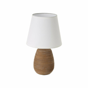 Smeda stolna lampa keramicka s tekstilnim sjenilom (visina 27,5 cm) – Casa Selección