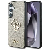 Guess GUHCS25SHG4SGD silikonski ovitek za Samsung Galaxy S25 5G - zlat z bleščicami in zlatim logom