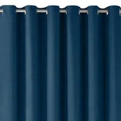 Curtain MILANA color indigo style classic silver silver metal eyelets chenille 560x175 HOMEDE
