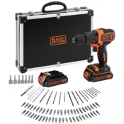 BLACK & DECKER akumulatorski vrtalnik/vijačnik BDCHD18BAFC (2 bateriji, 2 hitrosti)