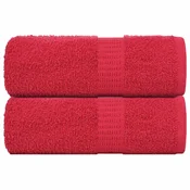 Vidaxl Brisače za goste FROGN 2 kosa rdeče 30x50 cm 360 g/m2