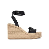 Calvin Klein Espadrile Wedge Espad 70 Embl Lth HW0HW02897 Črna