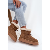 BIG STAR SHOES Suede Womens Snow Boots With Decorative Stitching Big Star