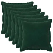 vidaXL Prevleka za blazino 6 pcs HOUTEN Temno zelena 45 x 45 cm Žamet