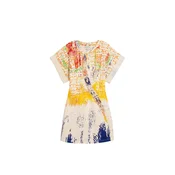 Desigual Obleka M. C. Lacroix kremna / temno modra / rumena / rdeča