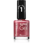 Rimmel Super Gel gel lak za nohte brez uporabe UV/LED lučke odtenek 023 Grape Sorbet 12 ml