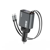 Moxom mx-vc53 USB & type c output + type c & lightning cable output 45w crni auto punjac ( a727 )