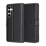 Etui Techsuit Leather Folio za Samsung Galaxy S25 FE - črn