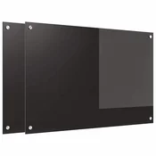 Vidaxl Zaščita za kuhinjo Črna 90 x 60 x 0.8 cm kaljeno steklo