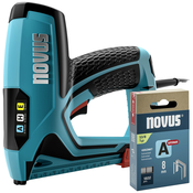 NOVUS Električni spenjalnik Novus Tools J-150 set + 1800 finih žičnih sponk - profesionalni spenjalnik za pritrjevanje blaga\, tkanin in okrasnih trakov - dolžina sponk 6 - 14 mm in žeblji 16 mm N, (21507284)