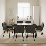 Jedilni stoli 6 kos Umetno usnje Črna 57 x 50 x 85 cm
