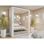Garderobna omara Apopka 102 Bela, 205x160x60cm, Vrata omare: Drsna