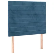 Vidaxl Vzglavje postelje temno modro 80x5x118/128 cm žametno