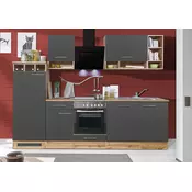 Kuhinjski komplet Respekta BEKB280EGC (280 cm, z el. napravami, siva/hrast)