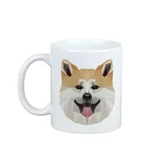 Artdog Akita, Akita Inu - skodelica s fotografijo in napisom geometrijskega psa Art-Dog