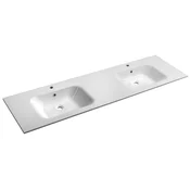 ARECA Cultured Marble Double Washbasin 181x51,5cm, white - Bela - 181x14,2x51,5 cm - Sapho - 24 - Liti marmor - Pravokotnik - 1810 - 142 - 515 - 14