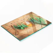 shumee Dekorativna deska za rezanje iz kaljenega stekla z zeliščno vrvico 80x52 cm