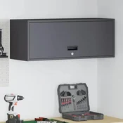 Ormar za zid u garaži Crna 90 x 33 x 35 cm Celik s prahom