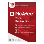 McAfee Total Protection 2022, 1-leto, 10 PC, ESD licenca (kartica)