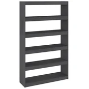 Ormaric za knjige / pregrada sivi 100x30x167,5 cm od borovine
