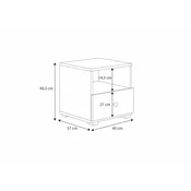 Kobi Furniture Nočna omarica Emi bela - roza ročaj, (20625991)