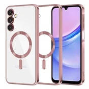 Ovitek Techsuit Luxury Crystal MagSafe za Samsung Galaxy A15 - roza