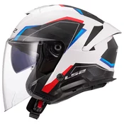 Otvorena motociklisticka kaciga LS2 OF618 Verso II Air bijelo-plavo-crvena
