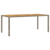 Vrtni stol s plocom od drva bagrema sivi 190x90x75cm poliratana