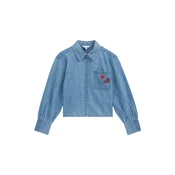 WE Fashion Bluza moder denim/pueblo/češnjevo rdeča