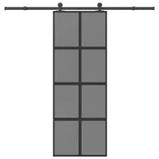vidaXL vidaXL Drsna vrata z opremo 76x205 cm kaljeno steklo in aluminij, (22095322)