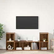 Set TV komoda Zidne 3 pcs Smeda Konstruirano drvo