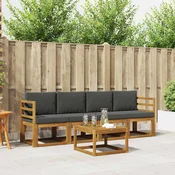 Set vanjskih sofa s jastukom 5 pcs Prirodna i antracit